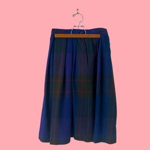 Vintage Wool Skirt, plaid tartan pleated size 10